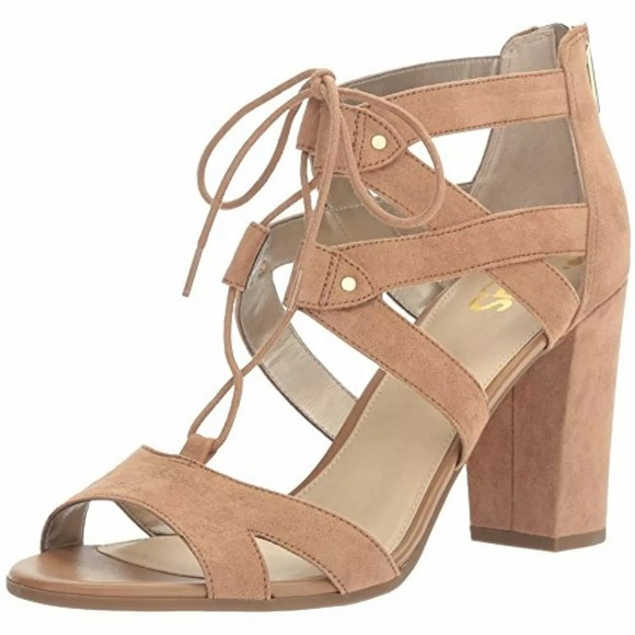 NWOB Circus by Sam Edelman Emilia Block Heel Lace-up Vegan Suede Sandal - Picture 1 of 7